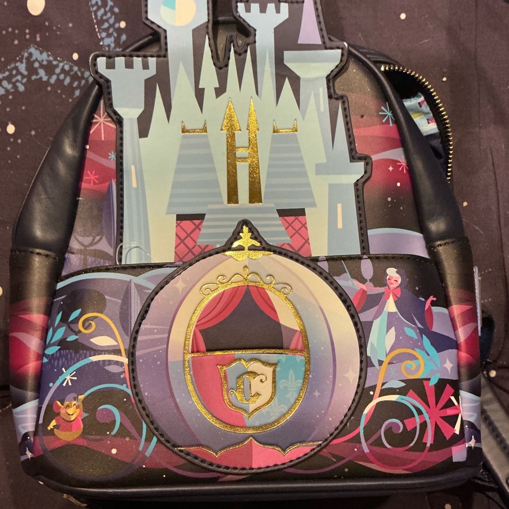 Disney Enchanted Castle Backpack - Black, Gold, and Blue